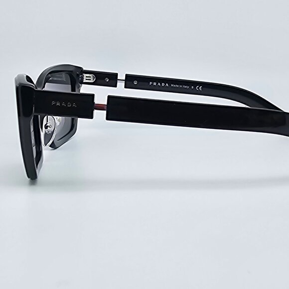 Prada SPR 14X 1AB-5S0 Black Frame Dark Grey Lens Sunglasses Italy 56-18-145 - Picture 3 of 12